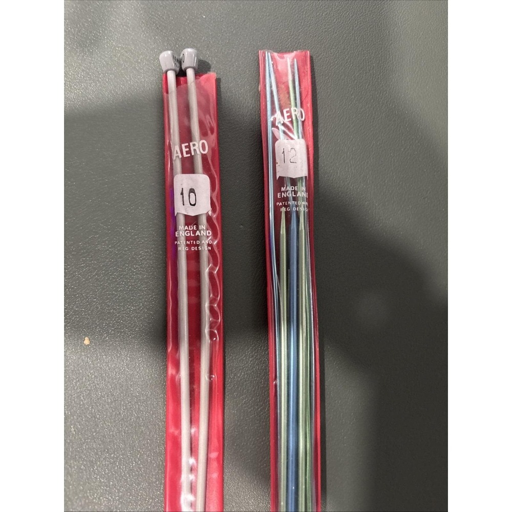 VTG Aero Knitting Needles UK 10 12 3.25mm 2.75mm Straight DPN Made In England
